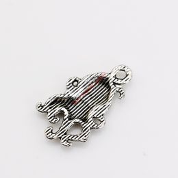 Wholesale-Antique Silver Plated Octopus Charms Pendants for Necklace Jewelry Making DIY Handmade Craft 18x10mm