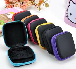 New Headphone Case PU Leather Earbuds Pouch Mini Zipper Earphone box Protective USB Cable Organiser Fidget Spinner Storage Bags