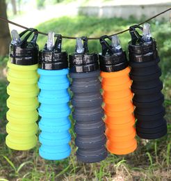 Creative Silicone Folding Cup 550ml Foldable Water Bottle Collapsable Sports Cup Portable Water Bottles for Outdoor Travel