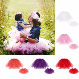 Puseky Family Matching Clothes Mother Baby Girl Tutu Skirt 1-3 years Girl Dance Skirt Mom Daughter Cloth Tulle Petticoat