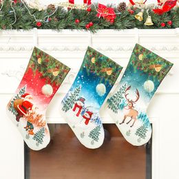 Christmas Hanging Stockings Santa Clause Christmas Tree Stockings Decoration Kids Candy Gift Bags Xmas Home Dcorations