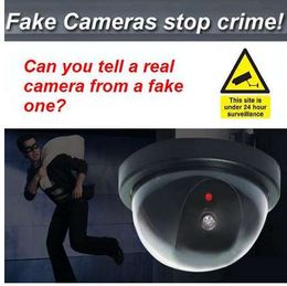 Dome Dummy Security CCTV Cameras flash Blinking red LED Fake camera Security Simulated video Surveillance Deter Robbery !!