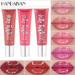 Brand HANDAIYAN Jelly Lip Gloss Moisturising Shiny glitter liquid lipstick Lip Plumper Makeup Volume Shiny VitaminE Cosmetics lip tint