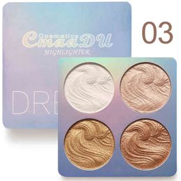 Cmaadu 4 Colors Iluminador Bronzer Highlighter Blush Powder For Face Eyes Body Makeup Palette Contouring Cosmetic 60 pcs/lot DHL