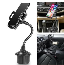 Car Cup Holder Universal Cell Phone Mount 2-in-1 Car Cradles Adjustable Long neck Holder stand Compatible car holder with retail box