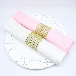 Wholesale Wholesale Napkin Rings Hotel Chair Sash Diamond Mesh Wrap Napkin Buckle For Wedding Reception Party Table Decorations Supplies DBC DH0593