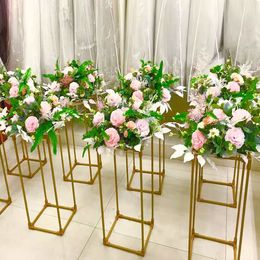 New style Gold Metal Iron Flower Stand Candle Holder for Wedding Decoration Floral Arrangement Floristic Table Centrepiece Decor senyu0162