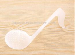 200pcs Novelty music Note Plastic teaspoon Tea Spoon teaspoons filter tea infuser tea strain Strainer Diffuser White