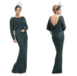 Modest Joyceyoungcollections Jewel Long Sleeve Backess Mother Of The Bride Dress With Jacket Tulle Mother Dress Formal Evening Gowns