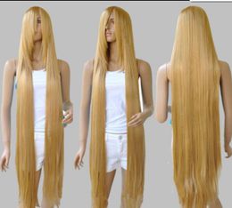 WIG 130cm' Long Rapunzel Tangled Light Golden Blonde Straight Cosplay Wig
