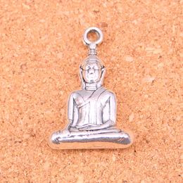 13pcs Charms meditate buddha Antique Silver Plated Pendants Making DIY Handmade Tibetan Silver Jewelry 35*23mm