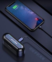 F9 TWS Wireless Bluetooth Headphone LED Display With 2000mAh Power Bank Headset Vs I100 TE10 airdots for iphone x samsung factory ouytlet