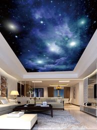 Custom 3D Photo Wallpaper Space starry night scene Ceiling Wall Painting Living Room Bedroom Wallpaper Home Decor