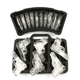 DIY Ice Cube Maker Gun Bullet Shape Ice Cube Tray Silicone Ice Cube Mold Kitchen Bar Party Drinking Accessories