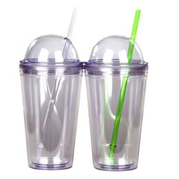 New 20oz acrylic tumbler clear plastic tumbler with arched lid tumbler double walled with lid and straw