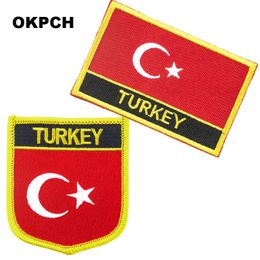 Turkey Embroidery Iron on Flag Patches National Flag Patch for Clothes DIY Decoration PT0075-2