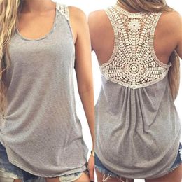 Plus Size Summer Tank Top Womens Tunic Striped Lace Patchwork O Neck Tops Sleeveless Ladies Beach Clothes Women haut femme