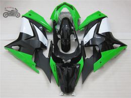 Kit de carénage ABS personnalisé gratuit pour Kawasaki Ninja 250R 2008 2009 2010 2011 2012 2013 2014 250R EX250 Vert Black Bodykits