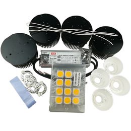 cob led grow light diy clu048 1212c4 version6 3000k 3500k with reflector and Meanwell led driver HLG-185H-C1400B