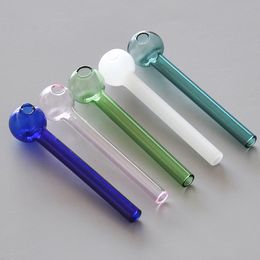 Pyrex Glass Oil Burner Coloured Glass Pipe Mini Spoon Hand Pipe Tobacco Smoking Pipe Smoking Accessories free shipping