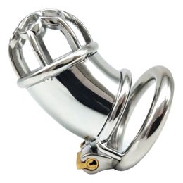 Stainless Steel Male Chastity Device Cock Cage Virginity Lock Penis Ring Penis Lock Adult Game Cockrings Sex Toys for Men G273