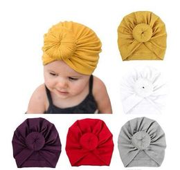 Children hat Cute Turban Hats for Baby Girls Vintage Soft Bun Knot Infant Toddler Baby Cap Newborn Hat India Hat