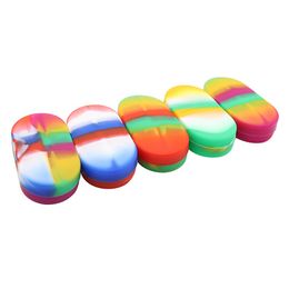 New Vessel Colorful Big Capacity Nonstick Oval Containers Herb Pill Silicone Box Food Grade Jars Portable Smoking Pipe Tool Hot Cake
