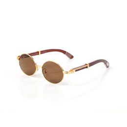 Fashion carti Designer Cool sunglasses business accessories spectacle frame for Lens material Men and Women round luxury Full gold Clear Lenses Eyeglasses wood