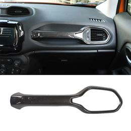 Carbon Fibre ASB Co-pilot Handle Trim Decoration Cover For Jeep Renegade Car Interior Accessories