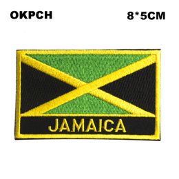 Free Shipping 8*5cm Jamaica Shape Mexico Flag Embroidery Iron on Patch PT0197-R