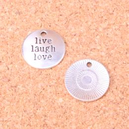 40pcs Charms plates live laugh love 20mm Antique Making pendant fit,Vintage Tibetan Silver,DIY Handmade Jewellery