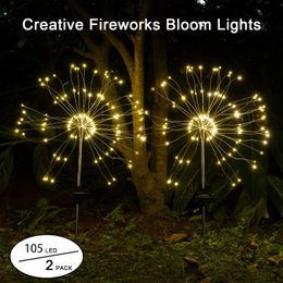 Solar Garden Lights Decorative Outdoor Solar String Light DIY Flowers Fireworks Trees for Walkway Patio Lawn Backyard,Christmas Party Decor