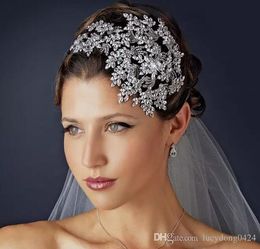New Wedding Bridal Crystal Rhinestone Silver Queen Headbands Tiara Headpiece Princess Hair Accessories Pageant Prom Retail Jewelry273q