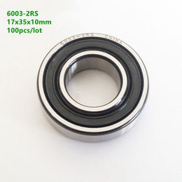 100pcs/lot 6003RS 6003-2RS 6003 2RS RS 17*35*10mm Double Rubber sealed Deep Groove Ball bearing 17x35x10mm