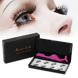 Magnetic Eyelashes 3D False Eyelashes Invisible Magnet 3D Mink Lashes With Tweezers Thick Full Strip Fake Eyelash 8 Pcs/set Pestanas Magneticas Postizas 3D