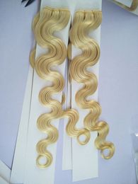 Human Brazilian Body Wave Hair Weaves Double Wefts 100g pack & 3 or 4 bundles Lot 613 Blonde Color Can be Dyed Remy Hair Extensions