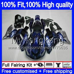 Injection For KAWASAKI ZX 14R ZZR1400 2006 2007 2008 2009 2010 2011 Blue silvery 223MY.116 ZZR-1400 ZX-14R ZX14R 06 07 08 09 10 11 Fairings