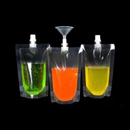 Free Deliver 1000ml/500ml/420ml/250ml Stand-up Plastic Drink Packaging Bag Spout Pouch for Beverage Liquid Juice Milk Coffee Storage Bags
