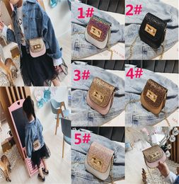 Baby Sequin Bags Kids Princess glitter Purses Fashion PU Shoulder Bags Girls All-match Cross-body Bags Children designer Handbags dc282