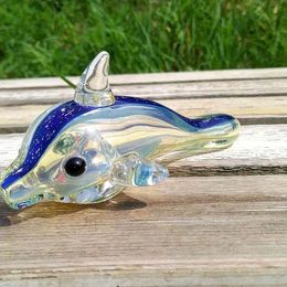 Wholesale Glass Pipes Lovely Dolphin style Glass smoking pipe for tobacco Glass hand pipes 4.5inch Length and high quality free shipping