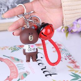 Original Design Young Ladies Students Fashion Accessories PU Leather Cord Enamel Doll Bag Charm Keychain for Gift