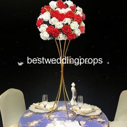 New style Tall mental chorme Wedding Aisle Pillar Metal Flower Display Stand best0858