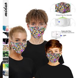 New 3D digital printed dust-proof respirable face mask for children and adults contain Philtre chips protective mask free shipping