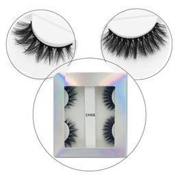 New 2 pairs Natural Fake 3d Mink Eyelashes Thick Long False Eyelashes Mink Lashes Makeup Soft Eyelash Extension Maquiagem