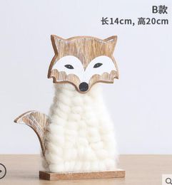 Cute wool combination cartoon animal ornaments Living room bedroom desktop decoration ornaments