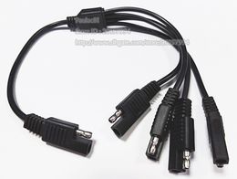 -BLACK 1 bis 4 SAE Stromverlängerungskabel-Adapter-Verbindungs ​​2Pin Quick Connect Disconnect-Stecker über 35cm / freies Verschiffen / 1PCS