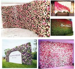 40x60cm 8 Colours Silk Rose Flower Wall Wedding Decoration Backdrop Artificial Flower Flower Wall Romantic Wedding Decor