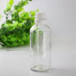 Wholesale Clear Bottles 100ml Glass E liquid Bottles Pipette Empty Essential Oil Dropper Bottles With White Screw Cap In Stocks