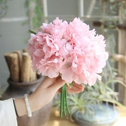 27cm 5 heads peony flower bouquet Artificial Silk Fake Peony Wedding Bridal Bouquet christmas wedding party home decoration