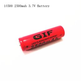 14500 2500mAh 3.7V Rechargeable lithium battery AA/ No. 5 battery /GIF yellow /red color